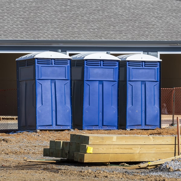 how can i report damages or issues with the portable restrooms during my rental period in Half Moon NC